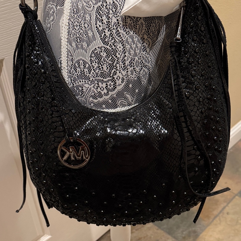 AUTHENTIC Michael Kors Textured Black Hobo Bag LIKE NEW!